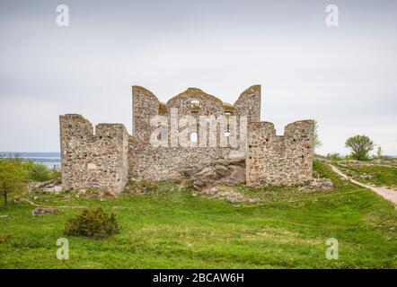 Svezia, Svezia sudorientale, zona del lago Vattern, Uppgranna, rovine del castello di Brahehus Foto Stock