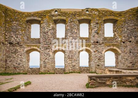 Svezia, Svezia sudorientale, zona del lago Vattern, Uppgranna, rovine del castello di Brahehus Foto Stock