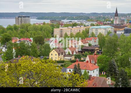 Svezia, Svezia sudorientale, zona del lago Vattern, Jonkoping, vista della città ad alto angolo Foto Stock