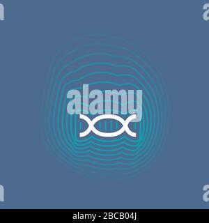 Logo vettoriale biotecnologico con il volto umano Illustrazione Vettoriale