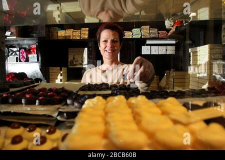 Viste generali del negozio di cioccolato Audrey's a Hove, East Sussex, Regno Unito. Foto Stock