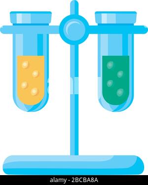 test delle provette mediche in laboratorio di base icona di stile dettagliato Illustrazione Vettoriale