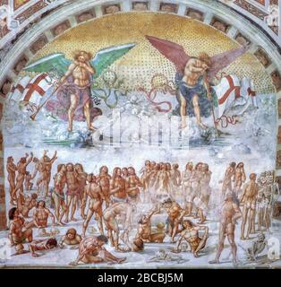 Italia Umbria Orvieto - Cattedrale Cappella di San Brizio - fresco di Luca Signorelli - resurrezione della carne 1499 Foto Stock