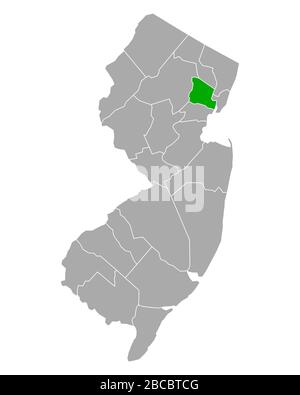 Essex sulla mappa di New Jersey Foto Stock