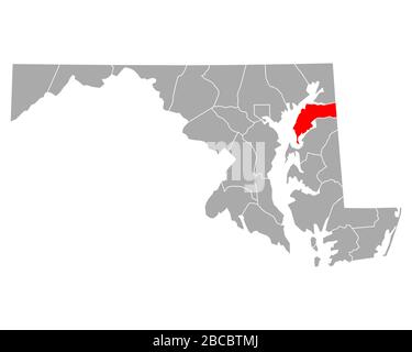 Kent sulla mappa di Maryland Foto Stock