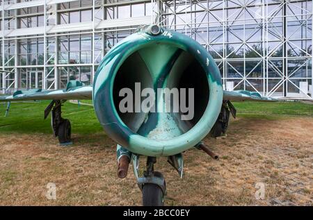 Particolare del motore a turbojet (1952).Mikoyan-Gurevich MIG-17.The Museum of Flight.Seattle.USA Foto Stock