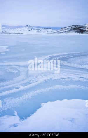 Penisola di Snaefelsnes, Islanda in condizioni invernali. Foto Stock