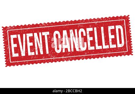 Evento annullato grunge gomma timbro su sfondo bianco, illustrazione vettoriale Illustrazione Vettoriale