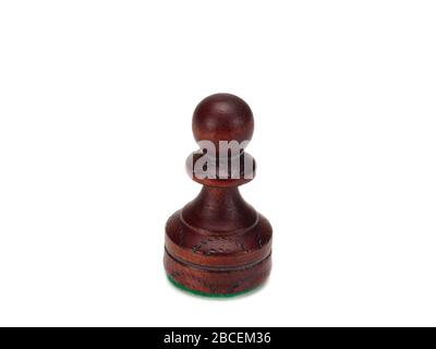 Una pedina di scacchi su sfondo bianco Foto Stock