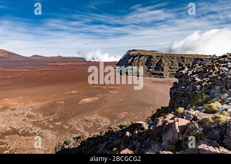 Piton de la Fournaise, vulcano molto attivo sull'isola francese la Reunion nell'Oceano Indiano, fotografia paesaggistica Foto Stock