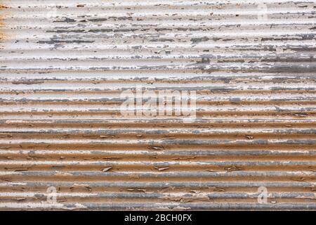 Fogli di ruggine di ferro ondulato Foto Stock