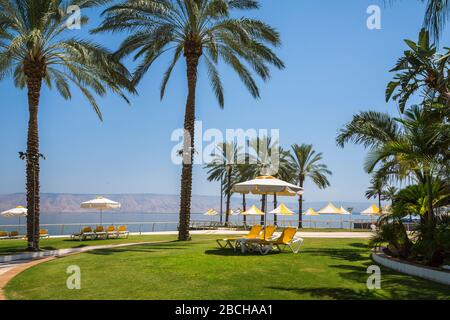 Il Gia Beach Hotel Resort a Tiberiade, Galilea, Israele, Medio Oriente. Foto Stock