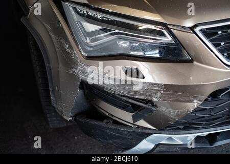 Incidente auto, auto danneggiata Foto Stock