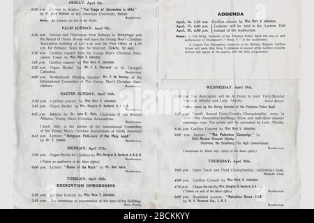 English L Invito Originale Alle Cerimonie Di Inaugurazione Del Y M C A Edificio A Gerusalemme Con N Immagine D637 067 O U I U I I N U I I U Ss I O U O I O I I O Ss O I O O I I O I O