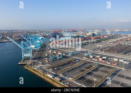 APM Terminal porto di Los Angeles Foto Stock