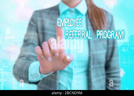 La grafia la scrittura di testo Employee Referral Program. Foto concettuale di reclutamento interno metodo impiegato da organizzazioni Foto Stock