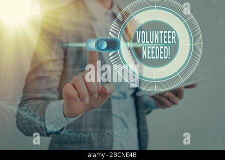 Parola di scrittura di testo necessari volontari. Business photo espone il lavoro necessario per l'organizzazione senza essere pagati Foto Stock