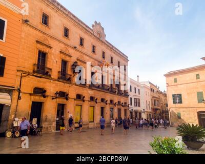 Plaça de la Catedral,Ciutadella de Menorca, Minorca,Isole Baleari,Spagna,Europa Foto Stock