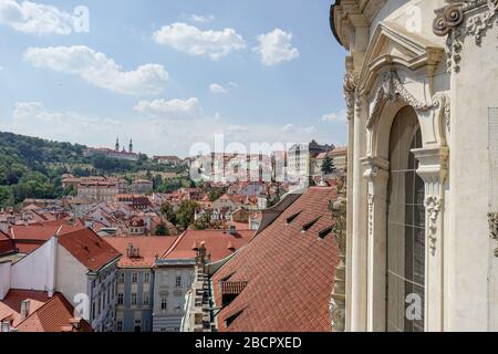 Vista dalla cupola della chiesa di San Nicola a Praga Foto Stock