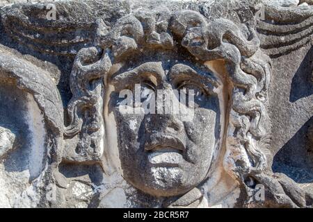 Rovine del tempio di Apollo nell'antica città di Didim, Turchia Foto Stock