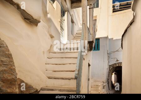 Grecia, arcipelago delle Cicladi, Tinos: Il villaggio di Kardiani è un villaggio pittoresco bello e certamente il più verde di Tinos. Si trova sulla pendenza Foto Stock