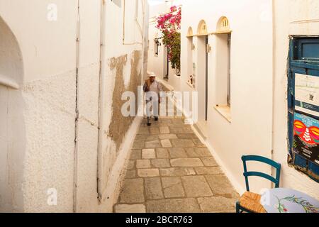 Grecia, arcipelago delle Cicladi, Tinos: Il villaggio di Kardiani è un villaggio pittoresco bello e certamente il più verde di Tinos. Si trova sulla pendenza Foto Stock