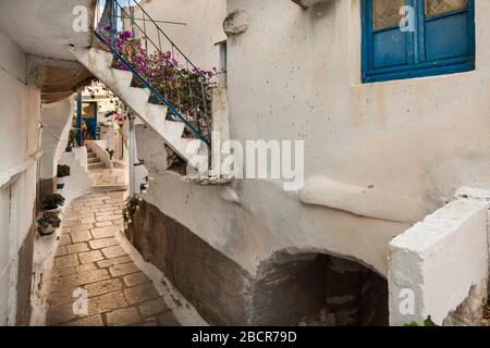 Grecia, arcipelago delle Cicladi, Tinos: Il villaggio di Kardiani è un villaggio pittoresco bello e certamente il più verde di Tinos. Si trova sulla pendenza Foto Stock