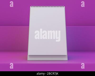 Scrivania vuota calendario. Design Mockup il concetto di lusso. Il rendering 3D Foto Stock