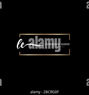 LC lettera iniziale logo calligrafia vettore modello disegnato a mano, logo per la bellezza, cosmetici, matrimoni, moda e business Illustrazione Vettoriale