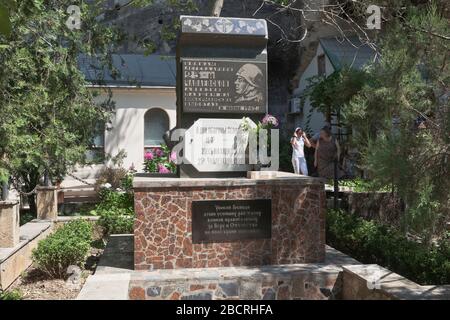 Inkerman, Sevastopol, Crimea, Russia - 27 luglio 2019: Monumento ai soldati della leggendaria 25a divisione di Rifle Chapaevskaya, che cadde sull'Inke Foto Stock