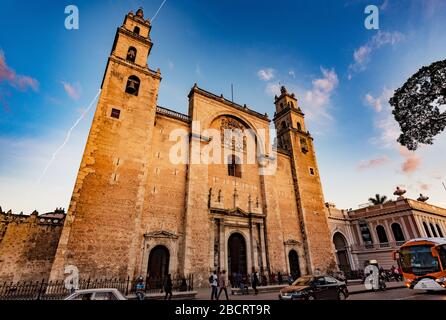 Chiesa cattolica principale a Merida Yucatan, Messico Foto Stock