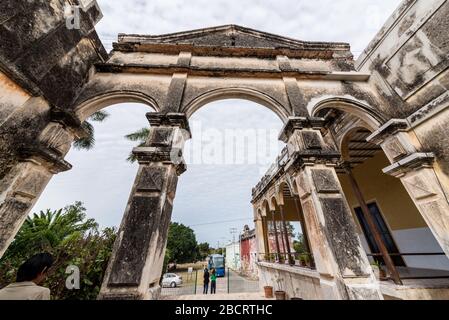 stabilimento di agave di Hacienda Yaxcopoil abbandonato vicino Merida, Messico Foto Stock