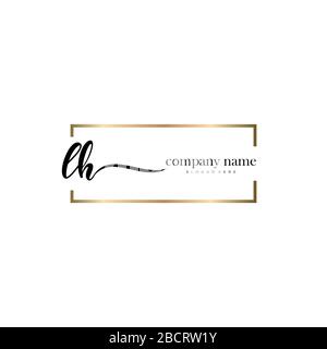 LH lettera iniziale logo calligrafia vettore modello disegnato a mano, logo per la bellezza, cosmetici, matrimoni, moda e business Illustrazione Vettoriale