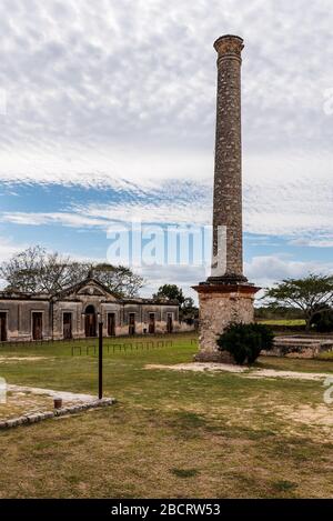 stabilimento di agave di Hacienda Yaxcopoil abbandonato vicino Merida, Messico Foto Stock