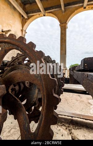 stabilimento di agave di Hacienda Yaxcopoil abbandonato vicino Merida, Messico Foto Stock