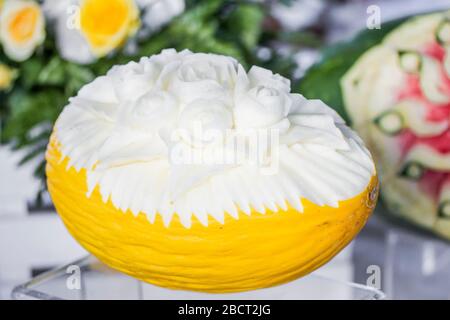 melone decoation frutta giallo celebrazione Foto Stock