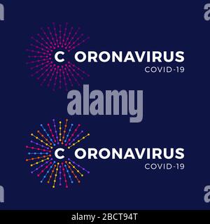 COVID-19 concetto di logo di design per la tipografia di Coronavirus. Illustrazione del vettore Illustrazione Vettoriale