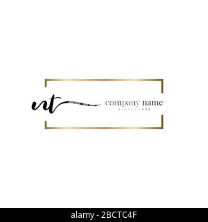 NT lettera iniziale logo calligrafia vettore modello disegnato a mano, logo per la bellezza, cosmetici, matrimoni, moda e business Illustrazione Vettoriale