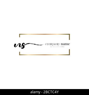 Ns Initial Letter Handwriting logo vettore modello disegnato a mano, logo per bellezza, cosmetici, matrimoni, moda e business Illustrazione Vettoriale
