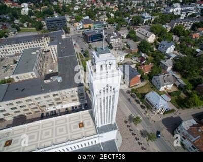 Veduta aerea della chiesa della risurrezione di Cristo a Kaunas, Lituania Foto Stock