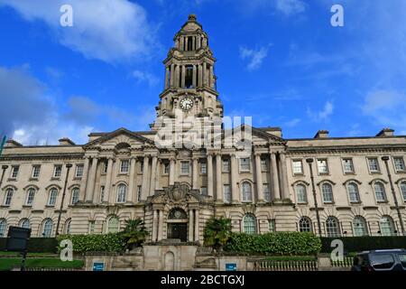 Stockport Town Hall, progettato da Sir Alfred Brumwell Thomas, The Wedding Cake, Edward St, Stockport, Greater Manchester, Cheshire, England, UK, SK1 3XE Foto Stock