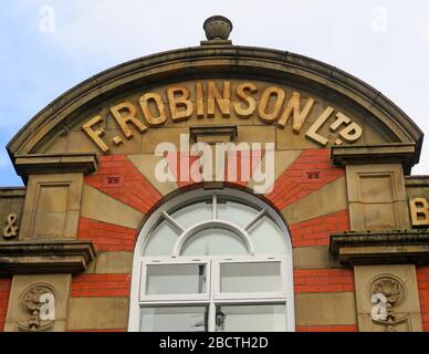 La Frederic Robinson Unicorn Brewery, birrifici, imbottigliatori, uffici, Lower Hillgate, Stockport, Greater Manchester, Inghilterra, Regno Unito, SK1 1JJ Foto Stock