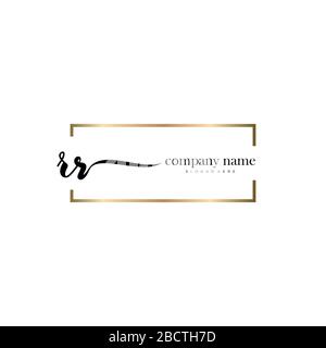 RR lettera iniziale logo calligrafia vettore modello disegnato a mano, logo per la bellezza, cosmetici, matrimoni, moda e business Illustrazione Vettoriale