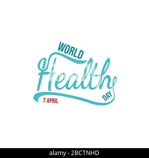 Illustrazione del vettore World Health Day. World Health Day vettore tipografia scritta logo disegno vettore Illustrazione Vettoriale