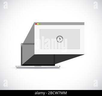 videoconferenza con computer portatile isolata su sfondo bianco Foto Stock