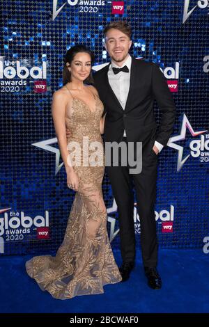 Gli ospiti partecipano ai Global Awards 2020 con Very.co.uk presso Eventim Apollo, Hammersmith con: Anne-Sophie Flury, Roman Kemp dove: Londra, Regno Unito quando: 05 Mar 2020 Credit: Phil Lewis/WENN Foto Stock