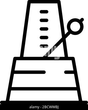 Icona del metronomo del movimento, stile del contorno Illustrazione Vettoriale