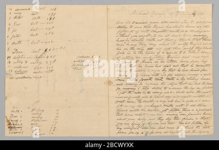 Lettera a Giles Saunders di Samuel Fox per quanto riguarda il commercio degli schiavi. Questa lettera è stata scritta a Richmond, Kentucky, il 14 gennaio 1847, da Samuel Fox a Giles Saunders a Richmond, Virginia. Lettera a Giles Saunders di Samuel Fox per quanto riguarda il commercio degli schiavi Foto Stock