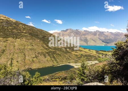 Vista sui laghi dal Monte Escursione Crichton Trail Foto Stock