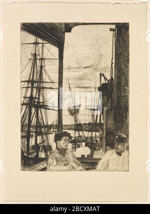 Rotherhithe. Francis Seymour Haden (1818 - 1910)H. Wunderlich & Co. (1874 - 1912) (C.L. Freer source)Charles Lang Freer (1854-1919)Seymour Haden (1818-1910), Londra [1] a 1898H. Wunderlich & Co., New York a 1898 [2] dal 1898 al 191919Charles Lang Freer (1854-1919), acquistato da H. Rotherhithe Foto Stock